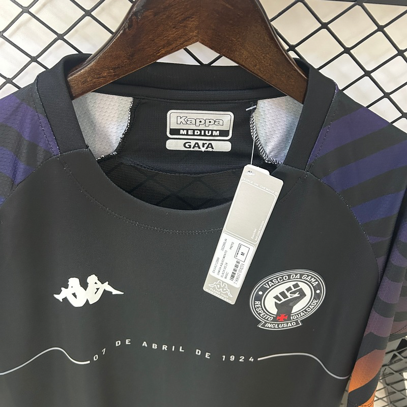 Camisa Vasco da Gama Treino 24/25 - Kappa Torcedor Masculina - Preta