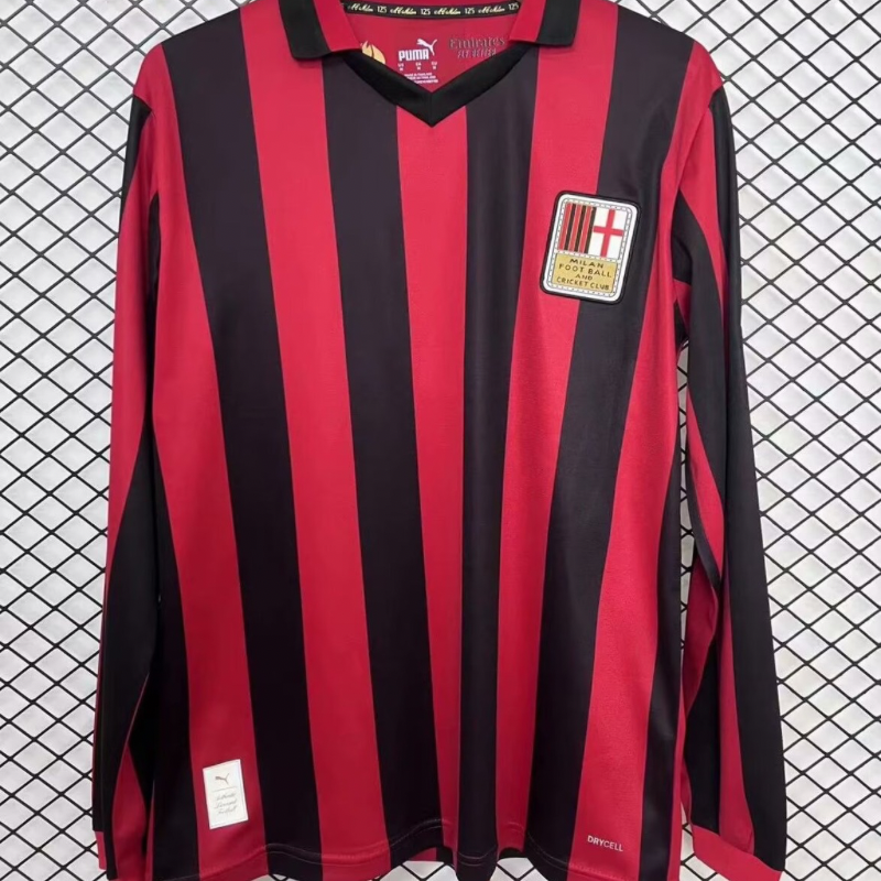 Camisa AC Milan Edição Comemorativa 125 anos Manga comprida 24/25 - Versão Torcedor